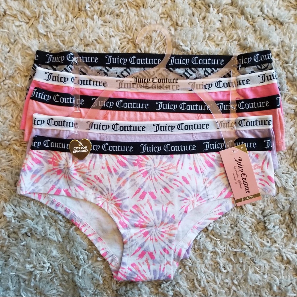 Juicy Couture Los Angeles, California 5PK Comfortable Cotton Spandex Panties